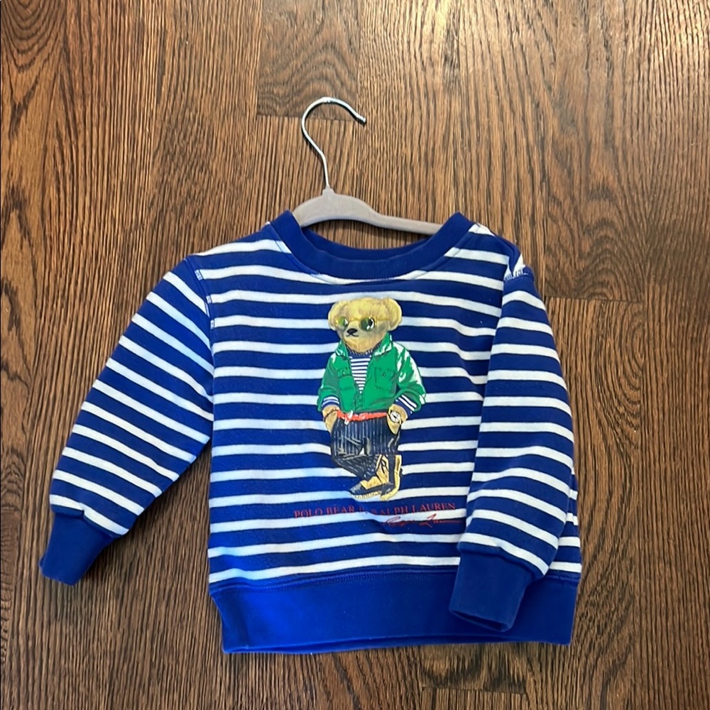 Polo by Ralph Lauren Blue and White Striped Sweatshirt